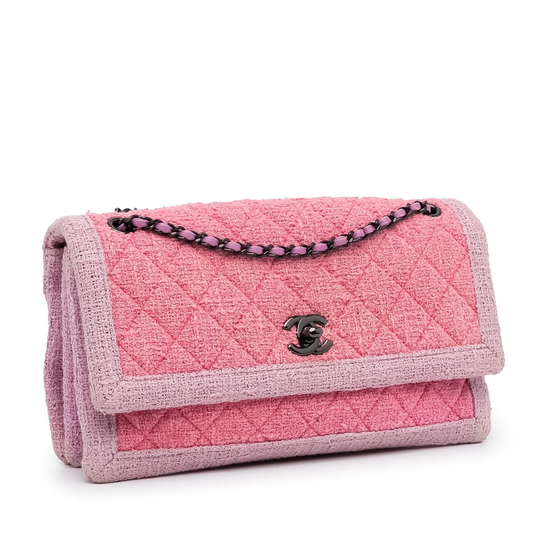 Chanel Classic Tweed Flap (SHG-3b04U4) - Handbags