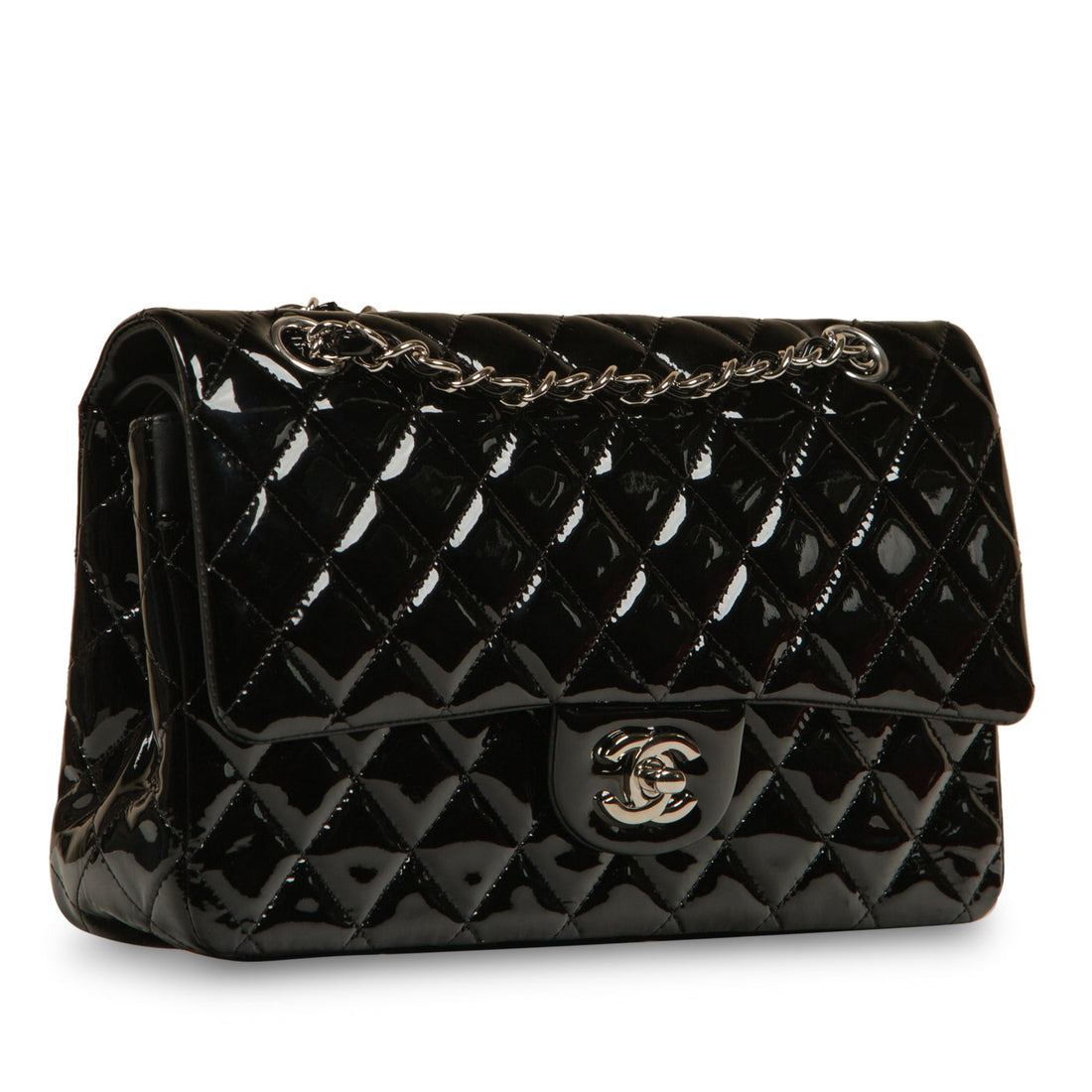 Classic Flap Bag - Medium - Patent Black - Shoulder Bags