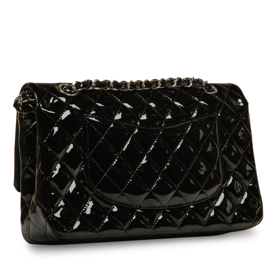 Classic Flap Bag - Medium - Patent Black - Shoulder Bags