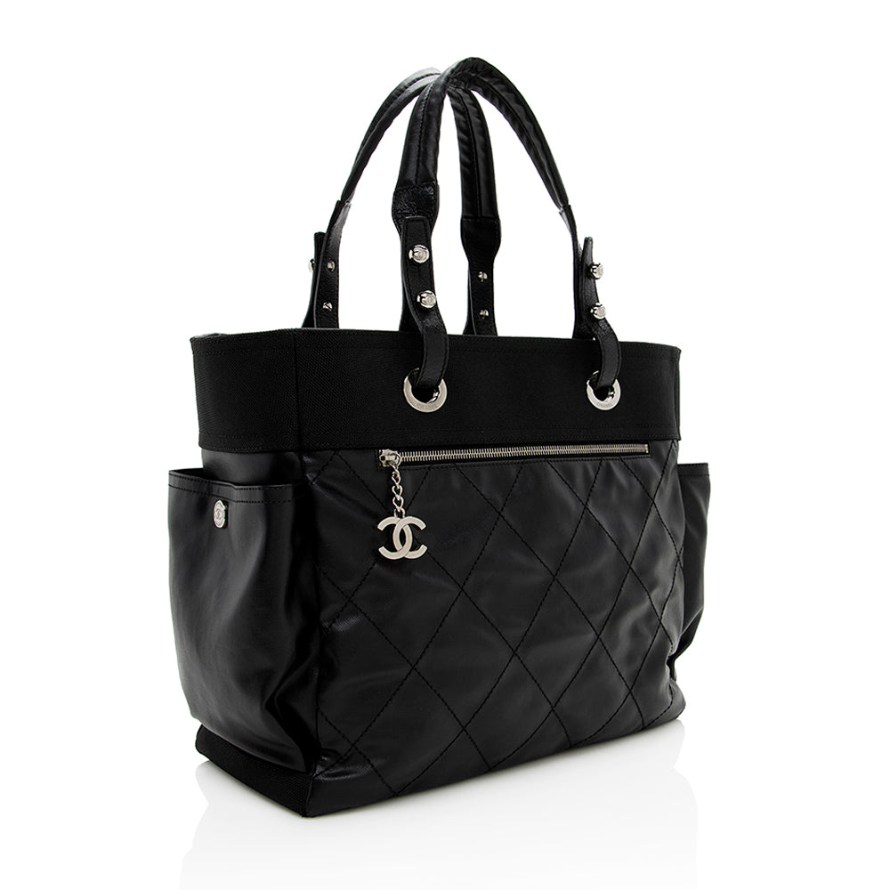 Chanel Coated Canvas Paris Biarritz Large Tote (SHF-14997) - Handbags