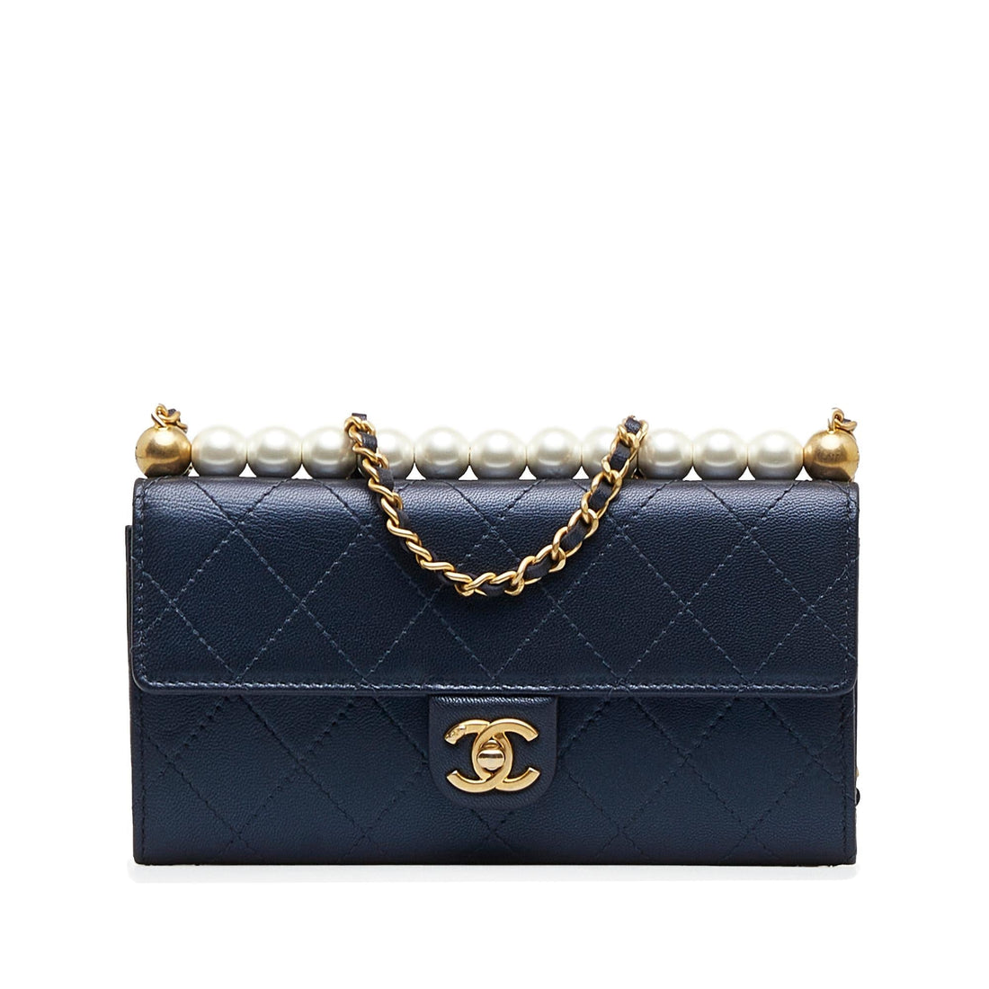 Chanel Goatskin Chic Pearls Clutch With Chain (SHG-6JqQUh) - Handbags