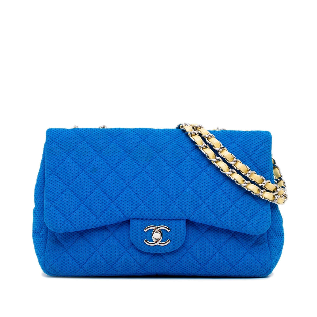 Chanel Jumbo Classic Jersey Single Flap (SHG-vOf3cS) - Handbags