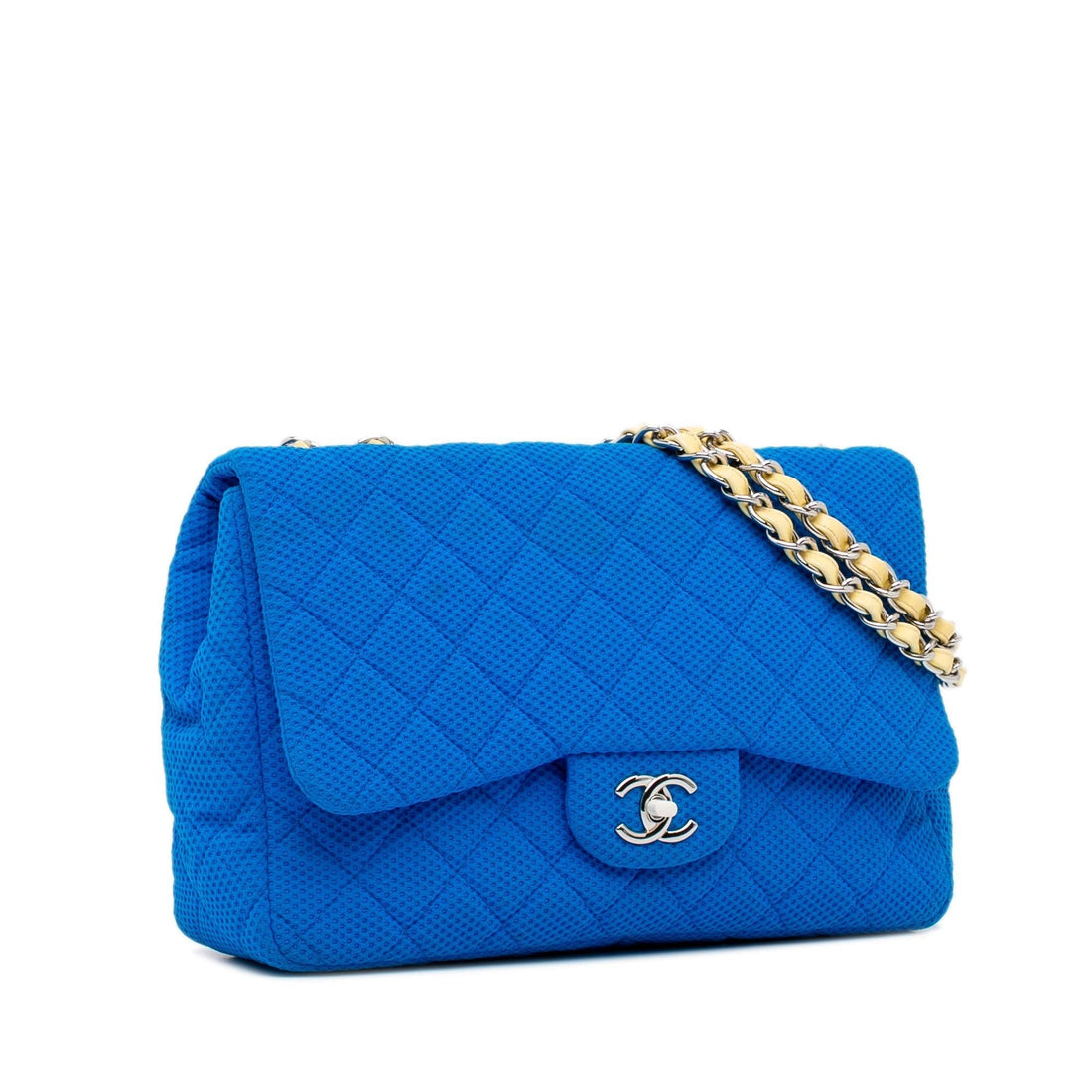 Chanel Jumbo Classic Jersey Single Flap (SHG-vOf3cS) - Handbags