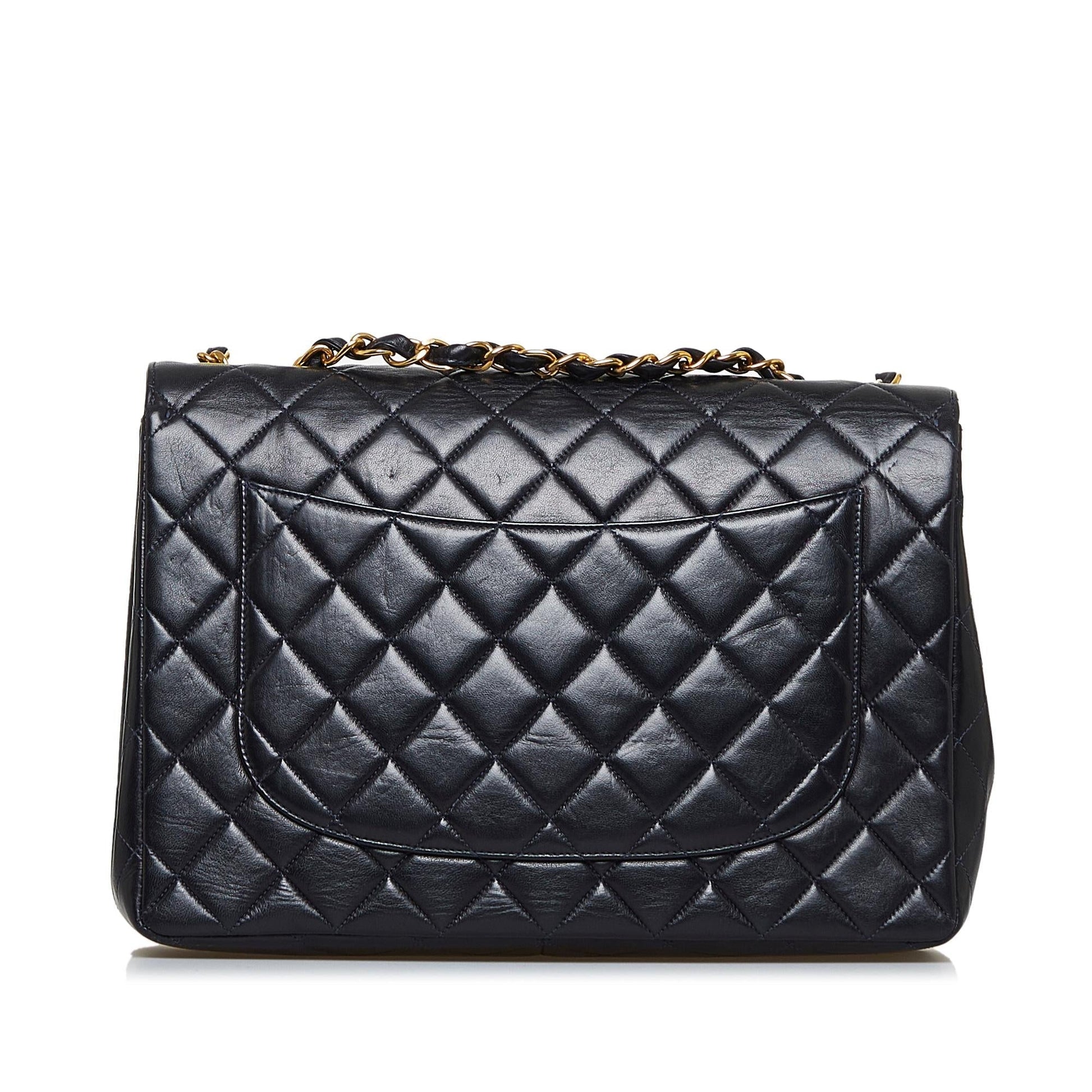 Chanel Jumbo Classic Lambskin Maxi Single Flap (SHG-p1ej2i) - Handbags - 2