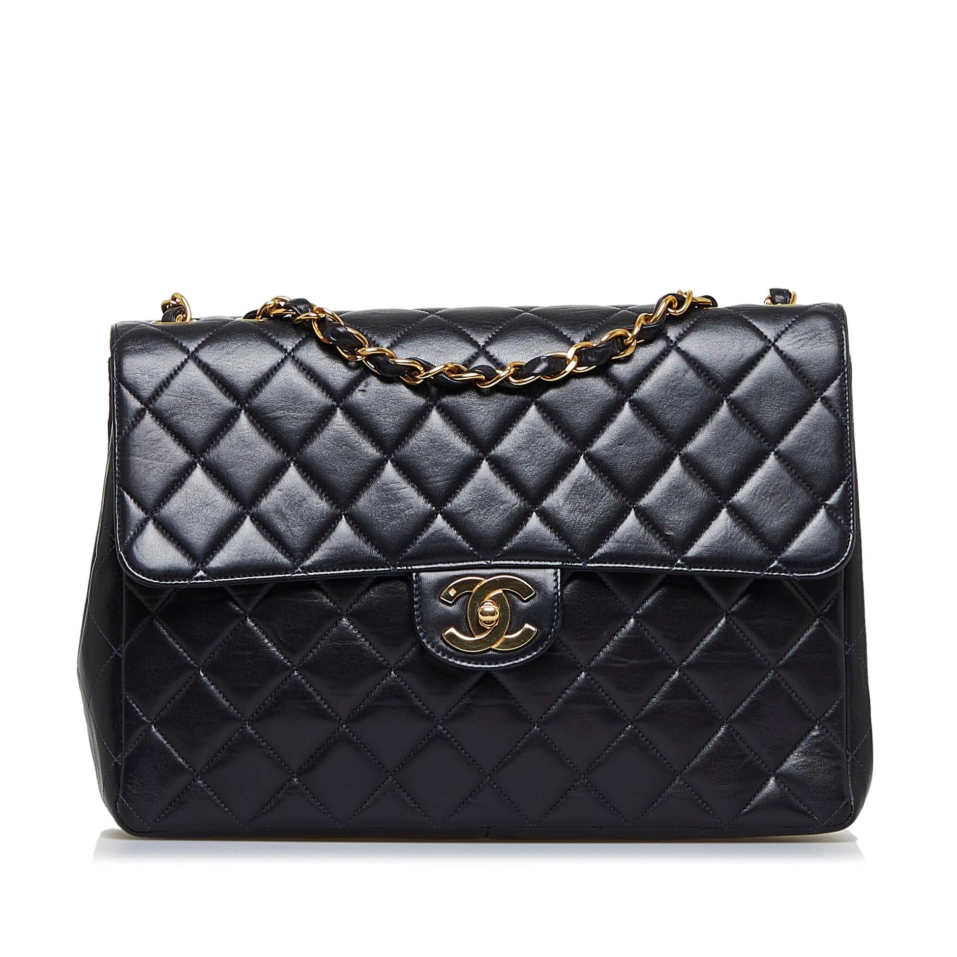 Chanel Jumbo Classic Lambskin Maxi Single Flap (SHG-p1ej2i) - Handbags - 10
