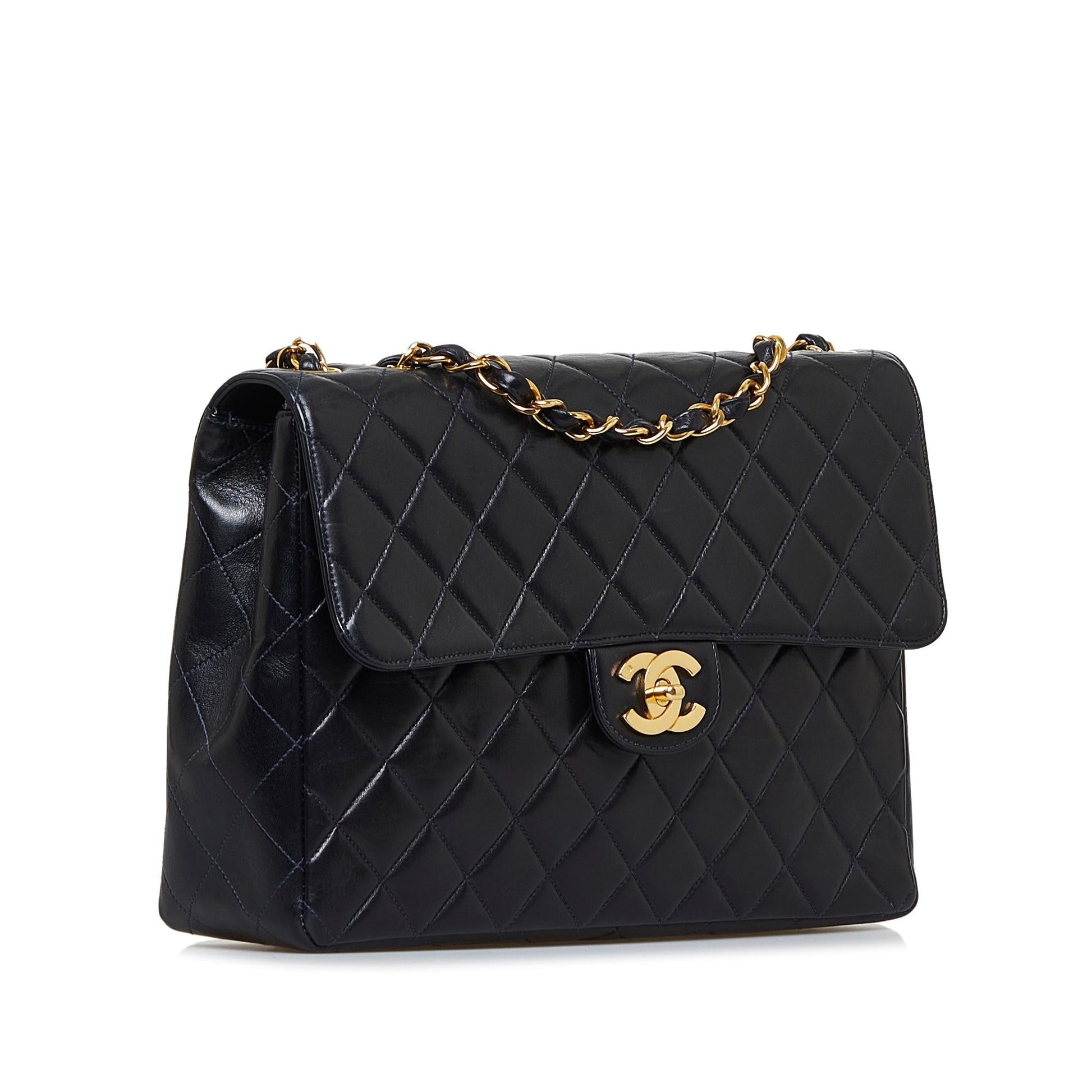 Chanel Jumbo Classic Lambskin Maxi Single Flap (SHG-p1ej2i) - Handbags