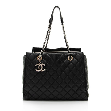 Chanel Lambskin Chic & Soft CC Large Shopping Tote (SHF-PxYWup) - Handbags