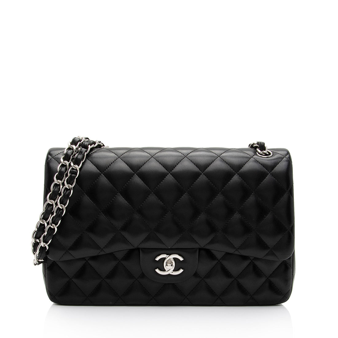 Chanel Lambskin Classic Jumbo Double Flap Bag (SHF-uoXjxo) - Handbags