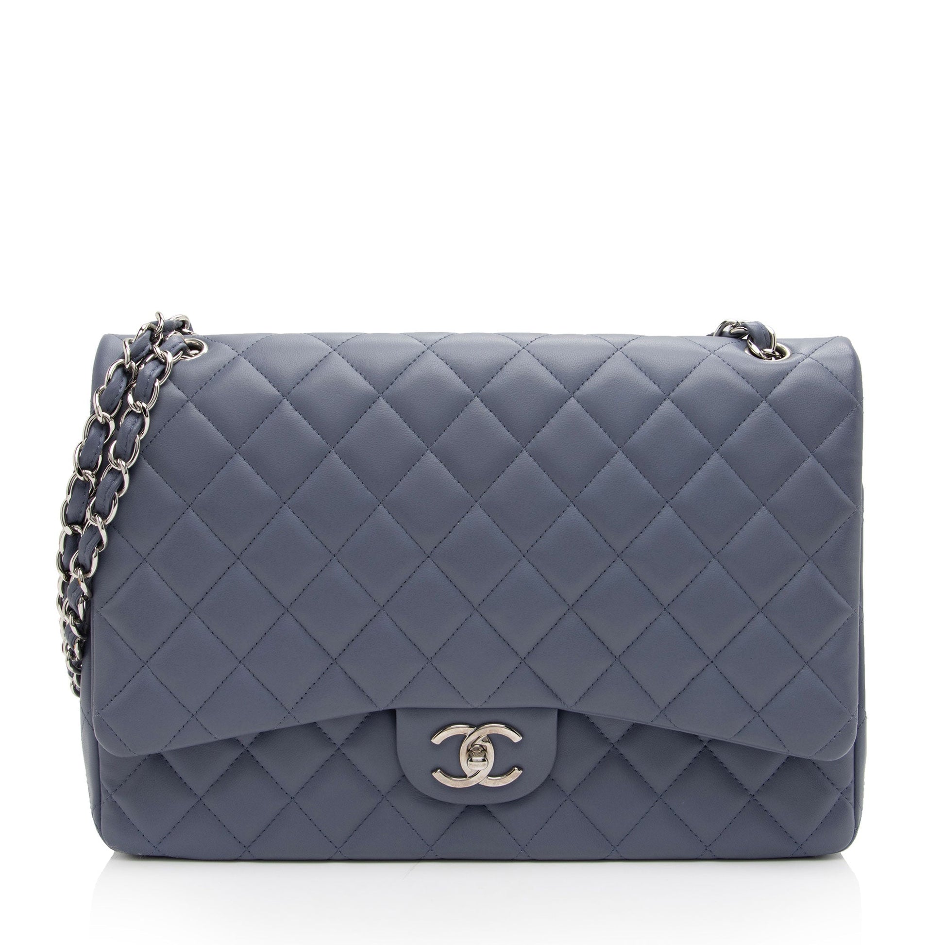 Chanel Lambskin Classic Maxi Double Flap Bag (SHF-mATEJl) - Handbags