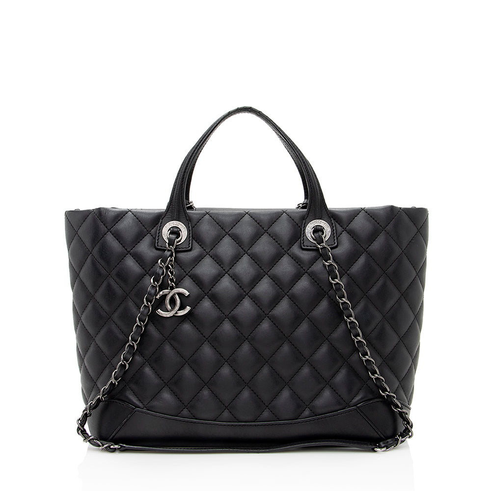 Chanel Lambskin Easy Small Shopping Tote (SHF-21284) - Handbags