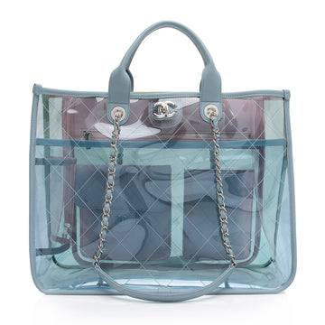 Chanel Lambskin PVC Coco Splash Medium Tote (SHF-y19ZqH) - Handbags