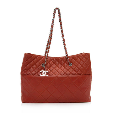 Chanel Lambskin Pocket Shopper Tote (SHF-15652) - Handbags