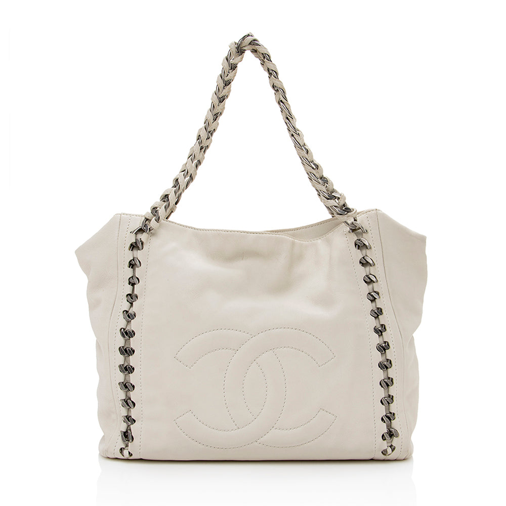 Chanel Leather Modern Chain Tote (SHF-16098) - Handbags