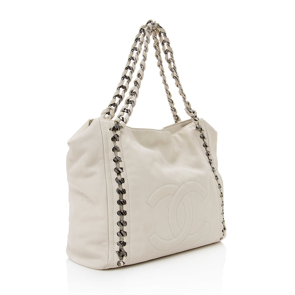 Chanel Leather Modern Chain Tote (SHF-16098) - Handbags