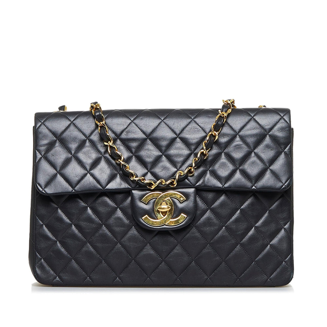 Chanel Maxi Classic Lambskin Double Flap (SHG-qfalWR) - Handbags