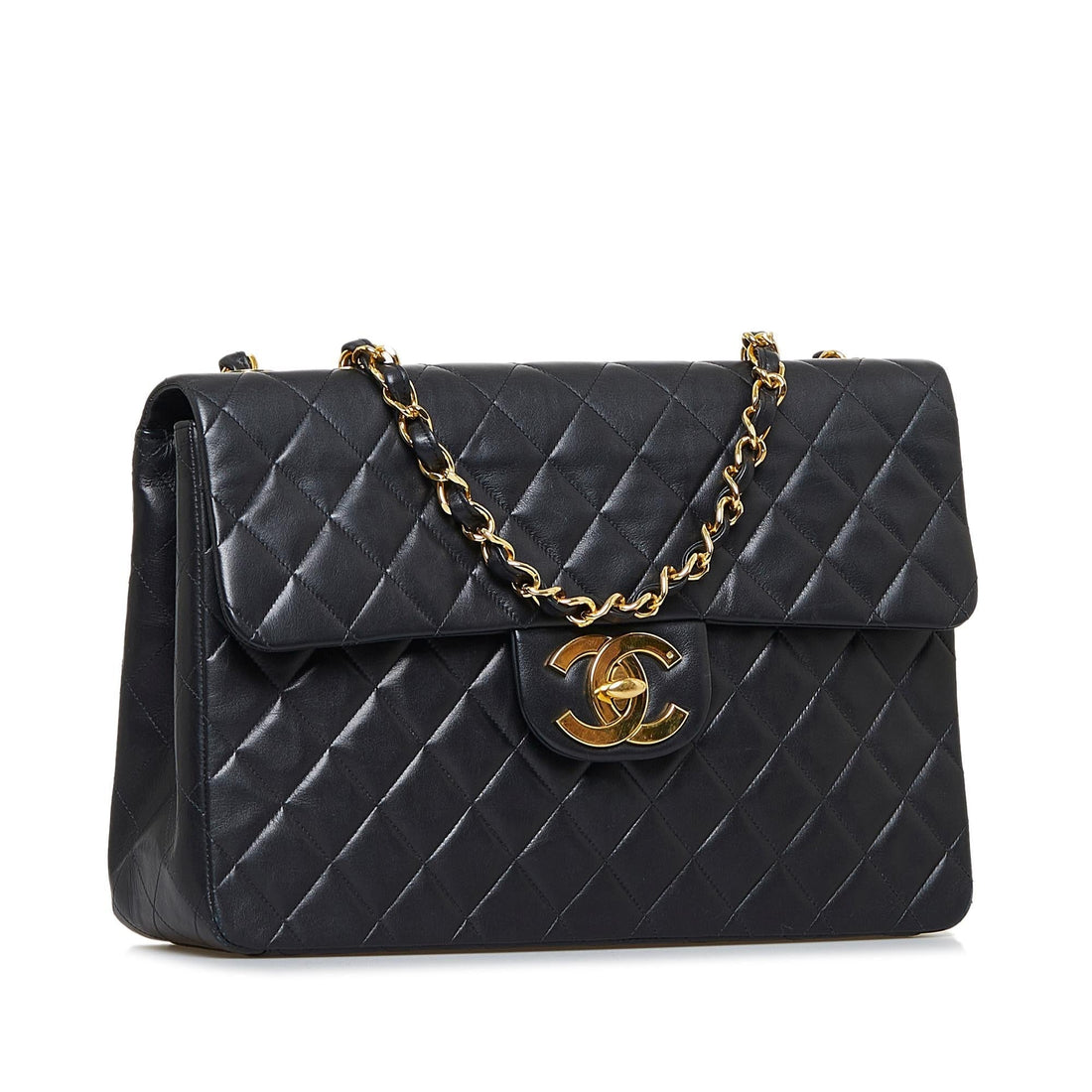 Chanel Maxi Classic Lambskin Double Flap (SHG-qfalWR) - Handbags