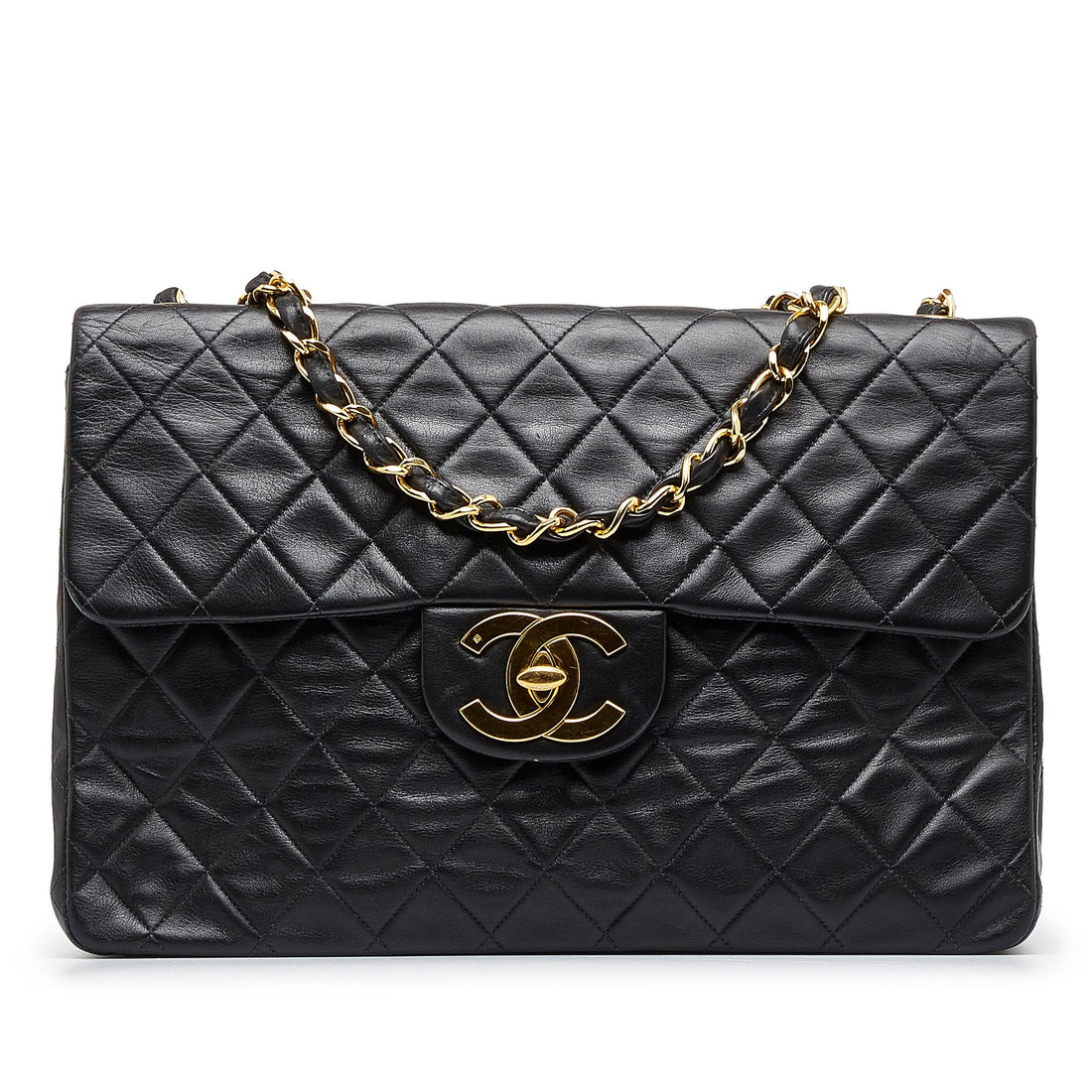 Chanel Maxi Classic Lambskin Double Flap (SHG-V4WtgE) - Handbags