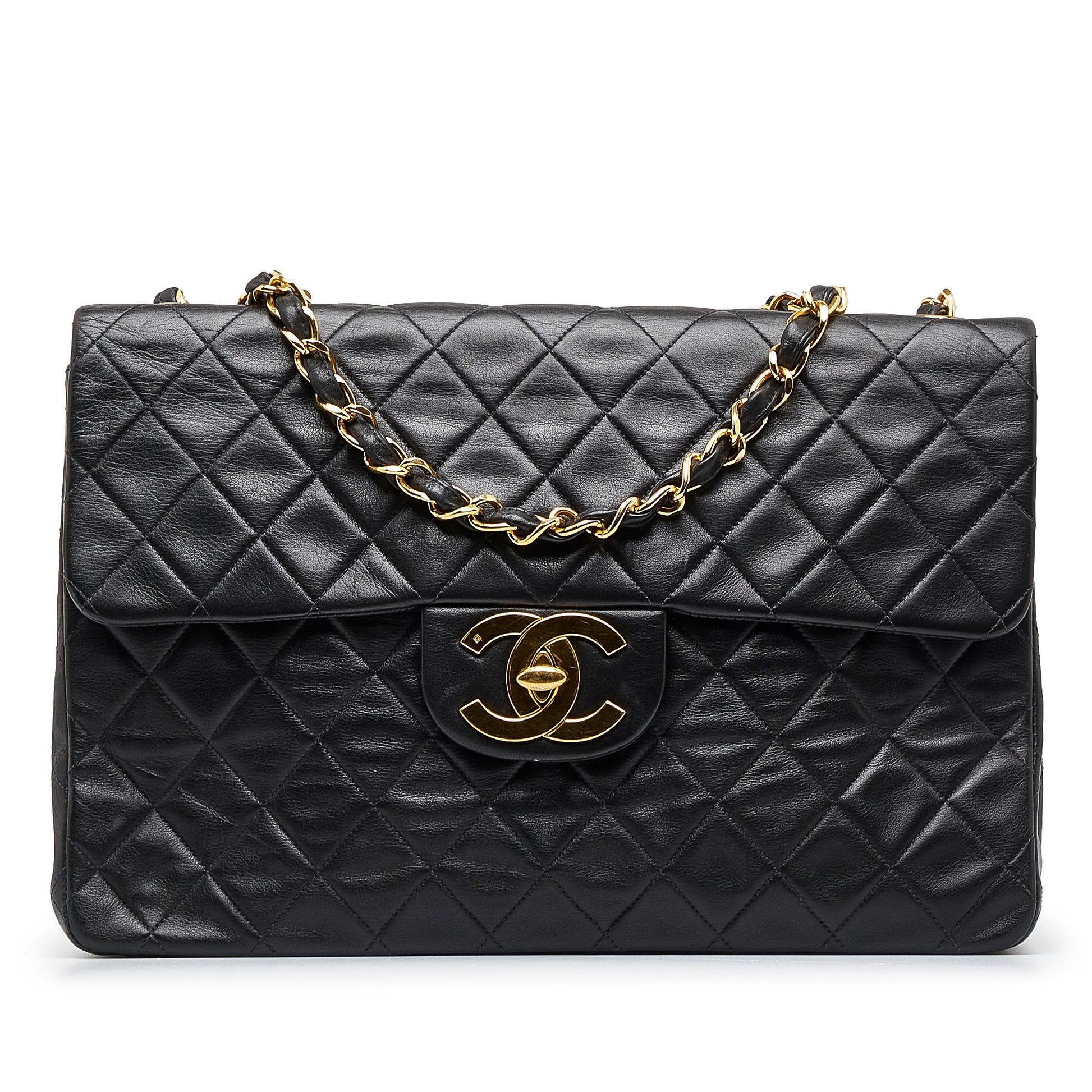 Chanel Maxi Classic Lambskin Double Flap (SHG-V4WtgE) - Handbags