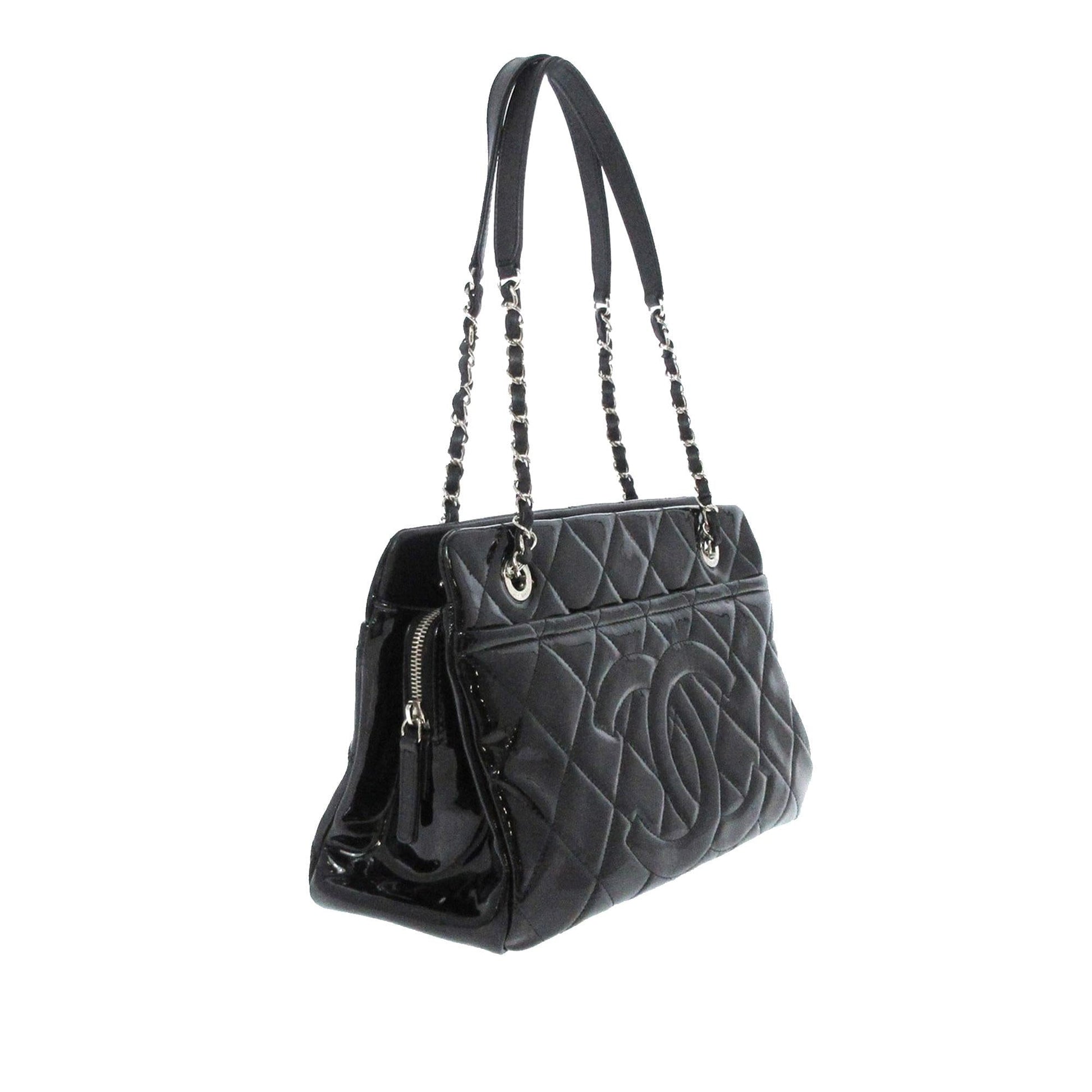 Chanel Medium CC Patent Soft Shopper Tote (SHG-6NWuRM) - Handbags - 2