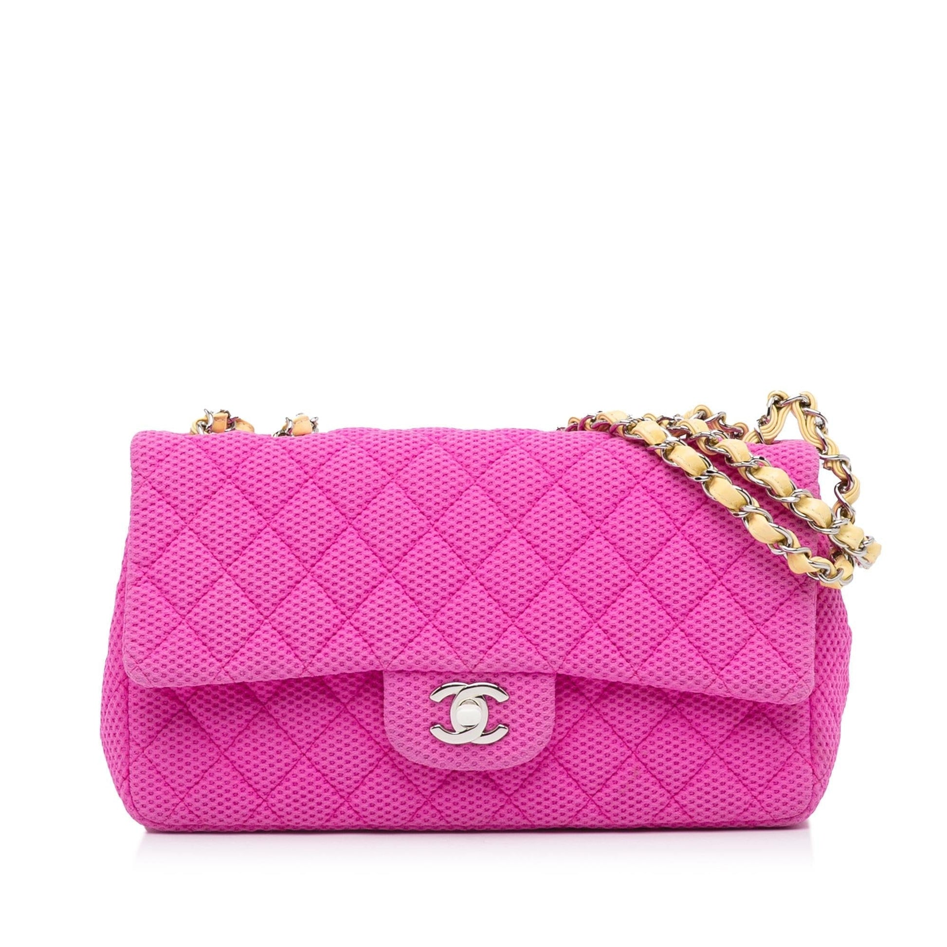 Chanel Medium Classic Jersey Single Flap (SHG-C2De9X) - Handbags