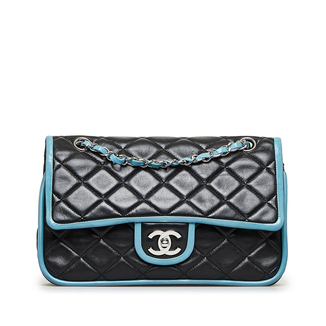 Chanel Medium Classic Lambskin Bicolor Double Flap (SHG-8jAZkX) - Handbags