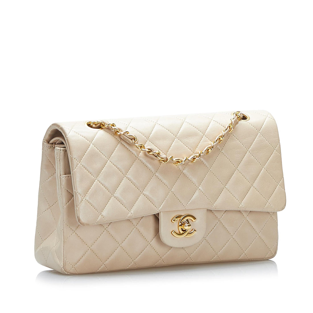 Chanel Medium Classic Lambskin Double Flap (SHG-5D9hdy) - Handbags