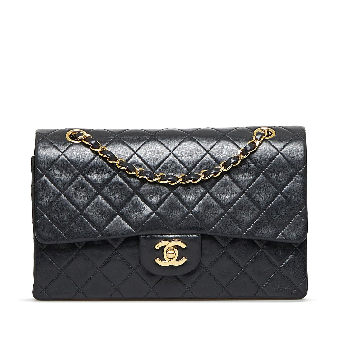 Chanel Medium Classic Lambskin Double Flap (SHG-Pl8ClU) - Handbags