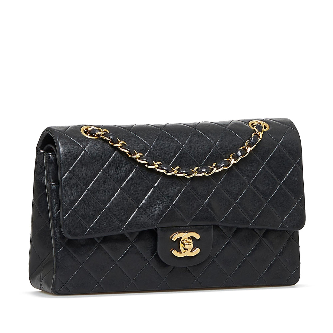 Chanel Medium Classic Lambskin Double Flap (SHG-Pl8ClU) - Handbags