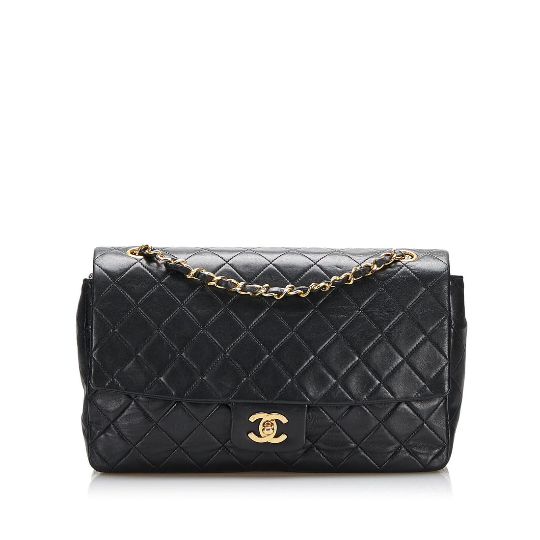 Chanel Medium Classic Lambskin Single Flap (SHG-wsGGOz) - Handbags