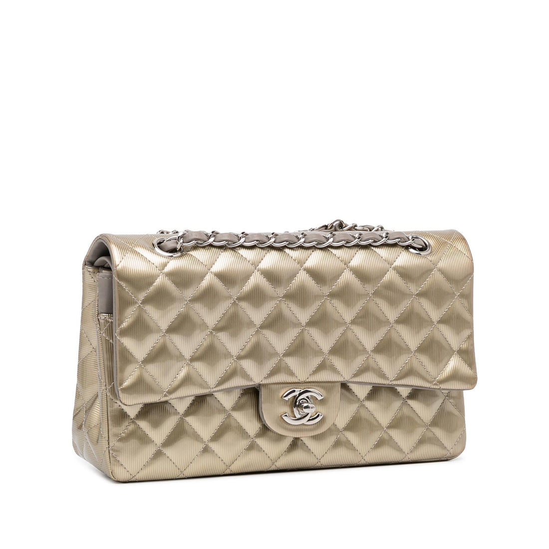Chanel Medium Classic Patent Double Flap (SHG-3h9zSy) - Handbags