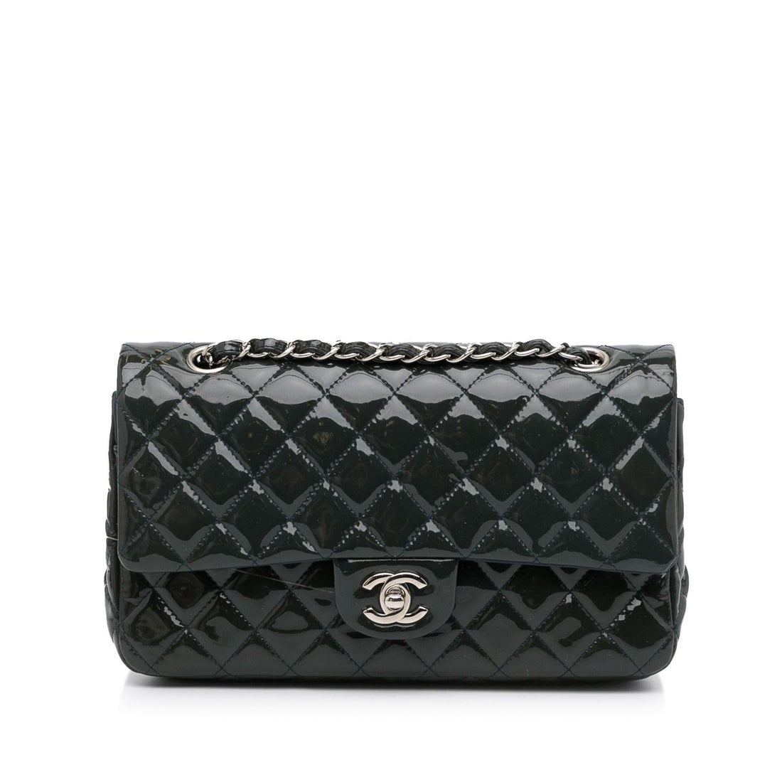 Chanel Medium Classic Patent Double Flap (SHG-jlBzLI) - Handbags