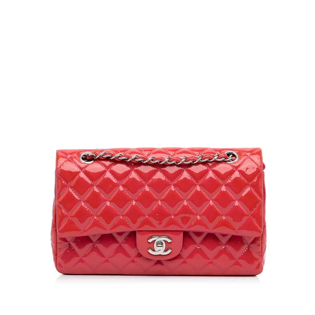 Chanel Medium Classic Patent Double Flap (SHG-xhnq49) - Handbags