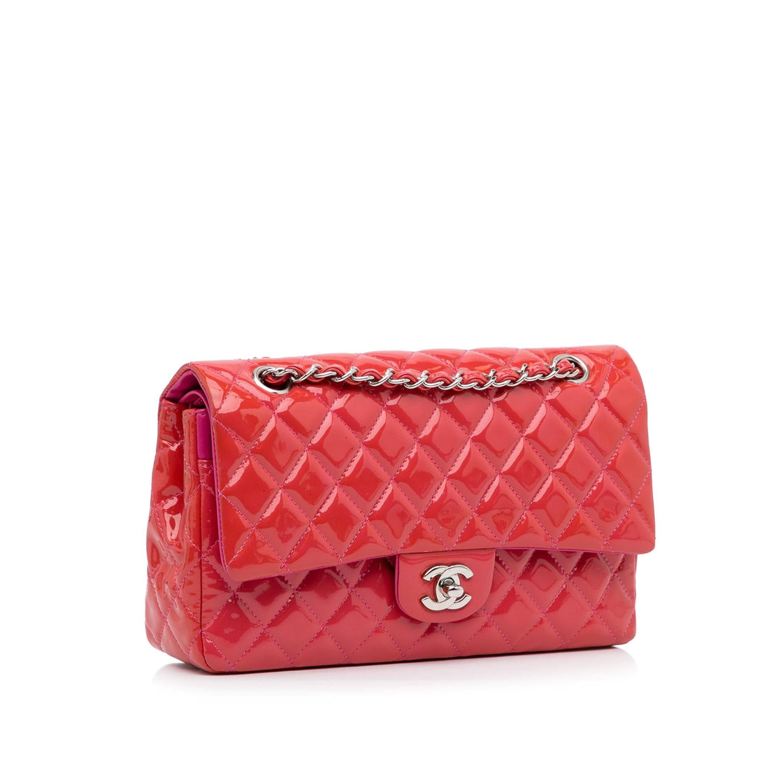 Chanel Medium Classic Patent Double Flap (SHG-xhnq49) - Handbags