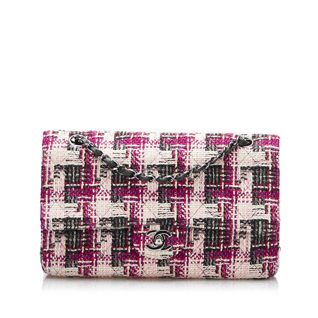 Chanel Medium Classic Tweed Double Flap (SHG-FPU6E2) - Handbags