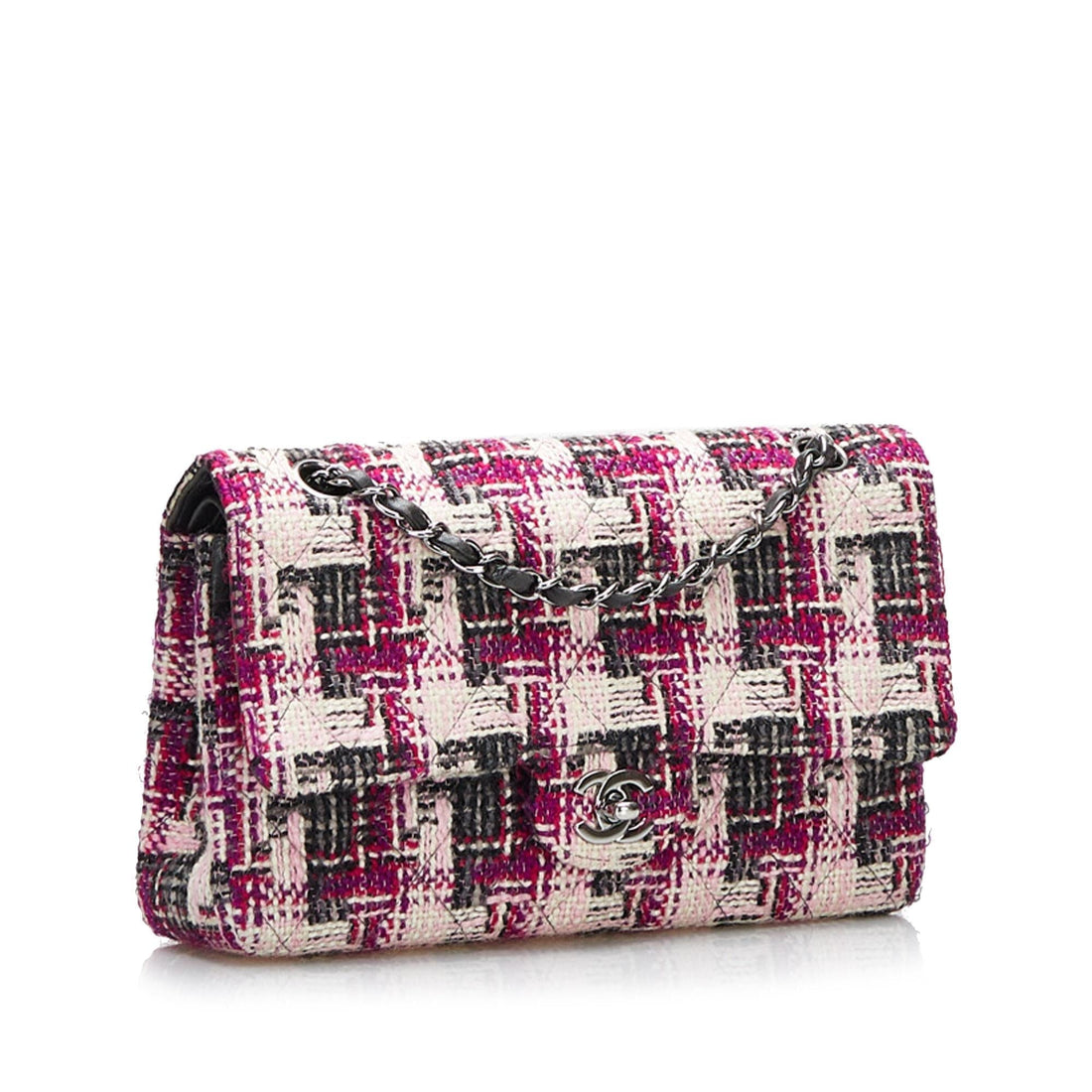 Chanel Medium Classic Tweed Double Flap (SHG-FPU6E2) - Handbags