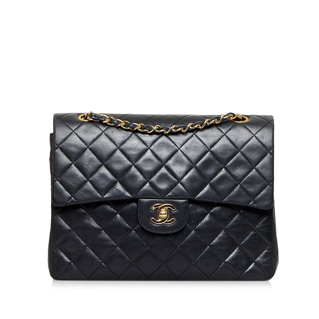 Chanel Medium Tall Classic Lambskin Double Flap (SHG-AwW71J) - Handbags