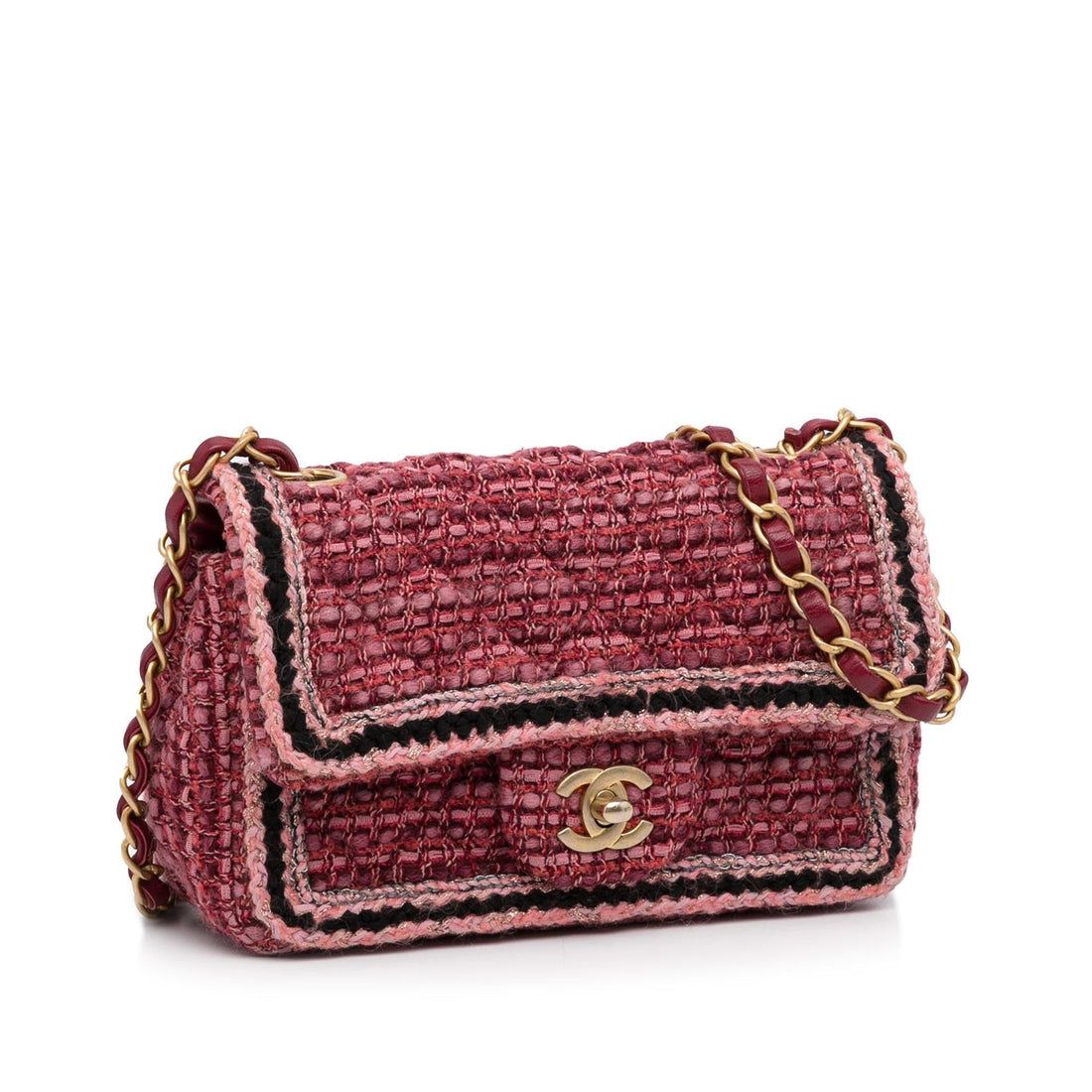 Chanel Mini Braided Classic Tweed Single Flap Bag (SHG-lsYBtL) - Handbags