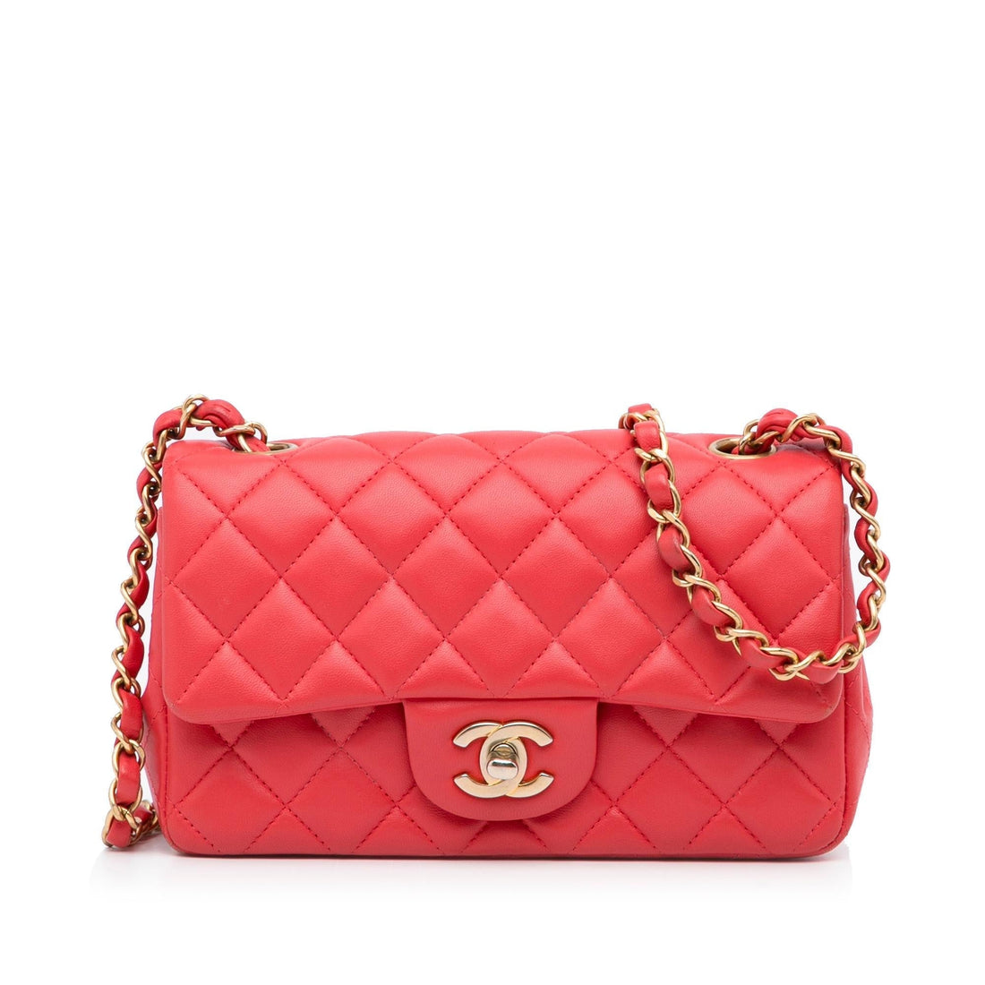 Chanel Mini Classic Lambskin Rectangular Single Flap (SHG-ShijLx) - Handbags