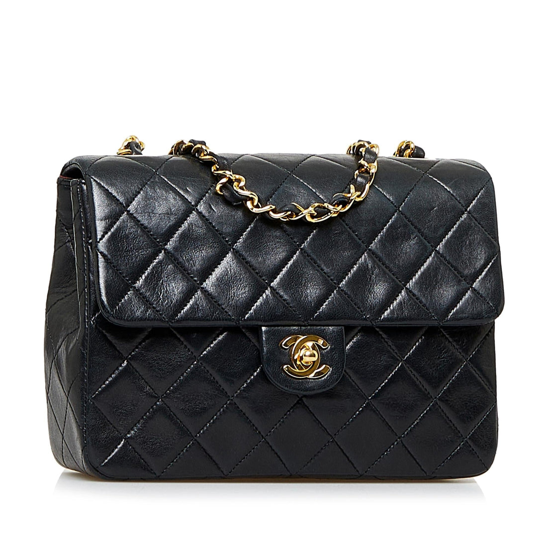 Chanel Mini Classic Square Lambskin Single Flap Bag (SHG-3rD17V) - Handbags