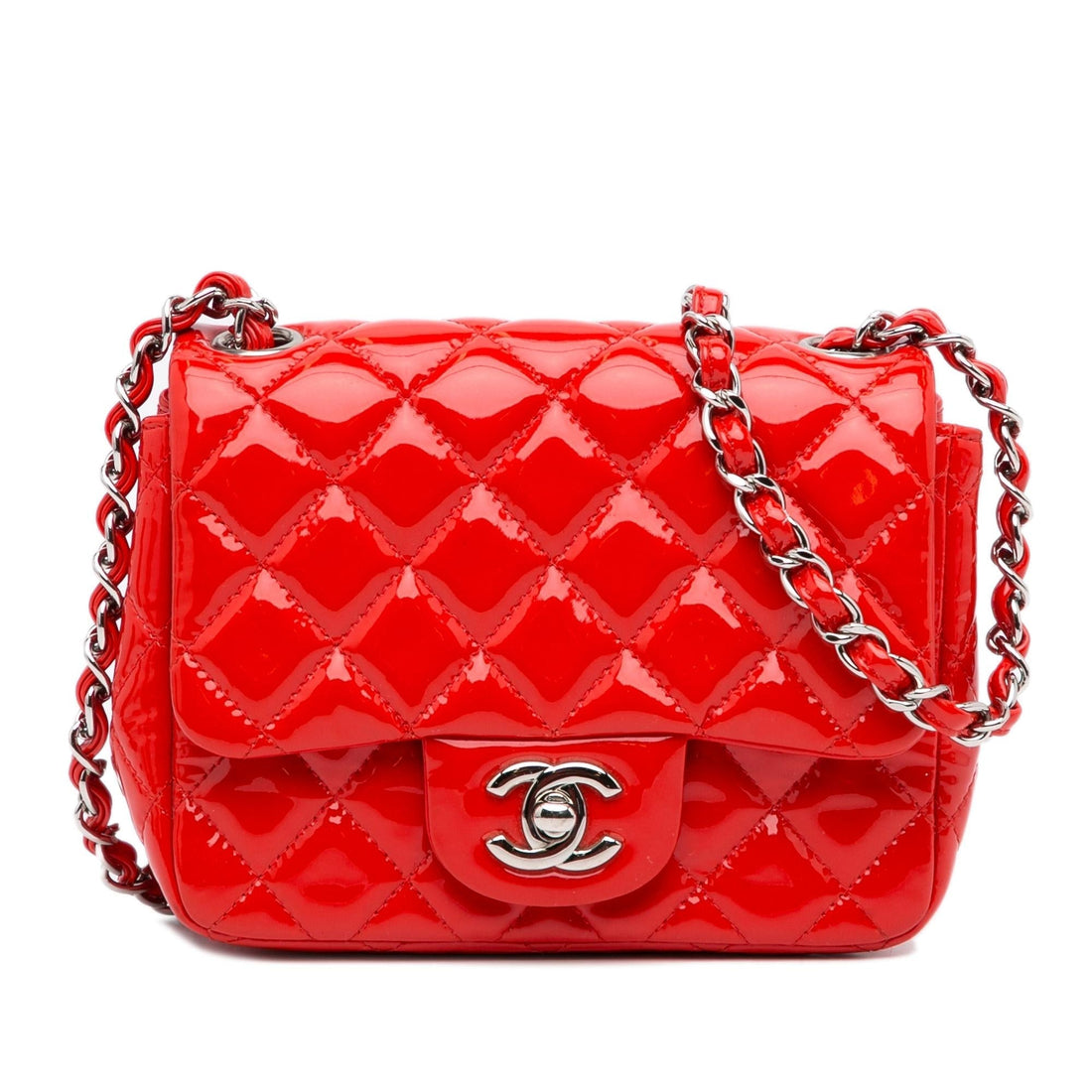 Chanel Mini Classic Square Patent Single Flap (SHG-alnMAa) - Handbags