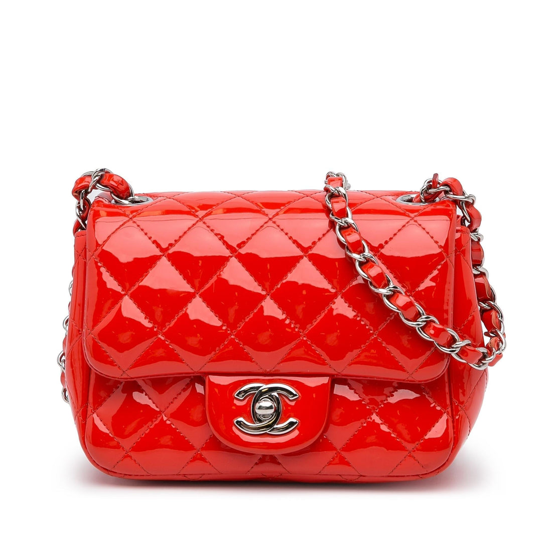 Chanel Mini Patent Classic Square Single Flap (SHG-1Esv8z) - Handbags