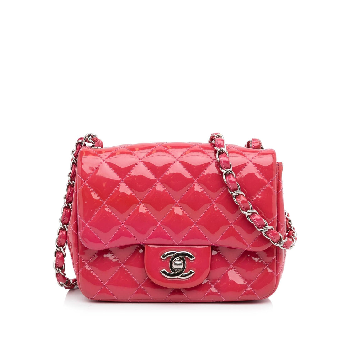 Chanel Mini Patent Classic Square Single Flap (SHG-sjboxu) - Handbags