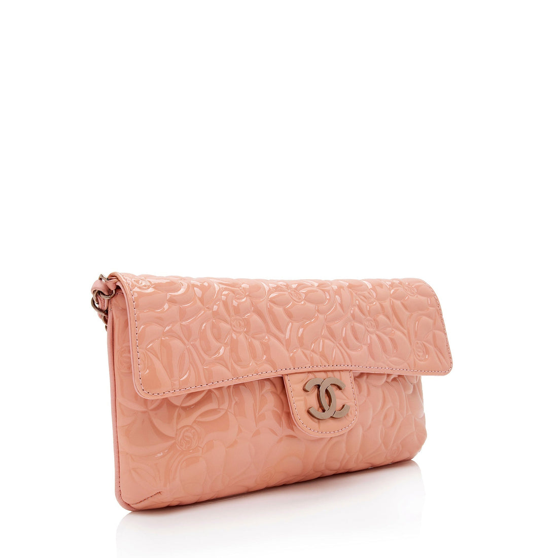 Chanel Patent Leather Camellia Classic Single Flap Bag (SHF-xZYOWM) - Handbags