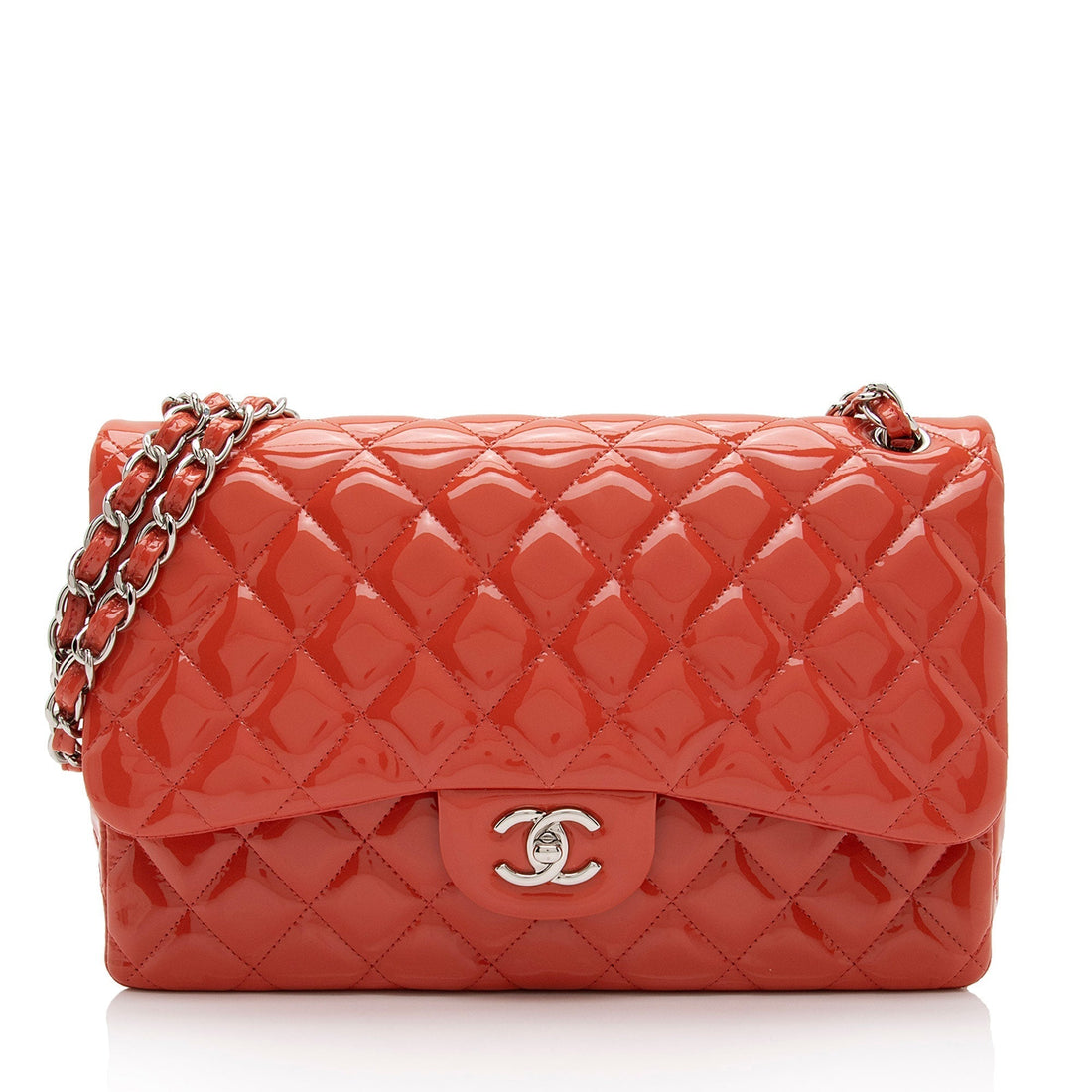 Chanel Patent Leather Classic Jumbo Double Flap Bag (SHF-uTsbhj) - Handbags