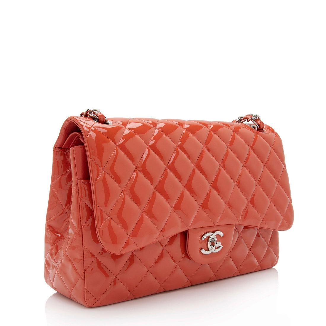 Chanel Patent Leather Classic Jumbo Double Flap Bag (SHF-uTsbhj) - Handbags