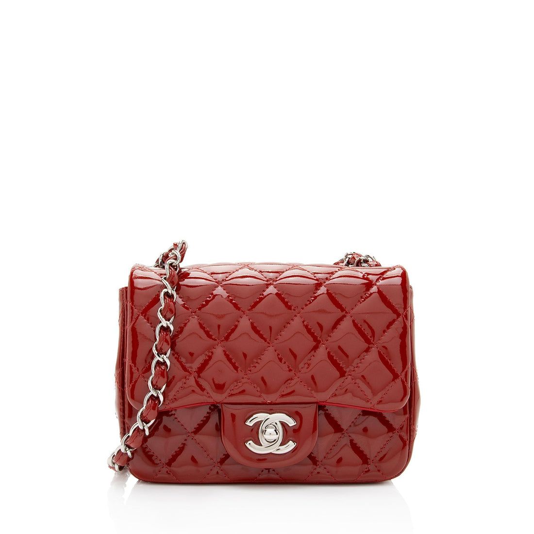 Chanel Patent Leather Classic Square Mini Flap Bag (SHF-XYG7aO) - Handbags