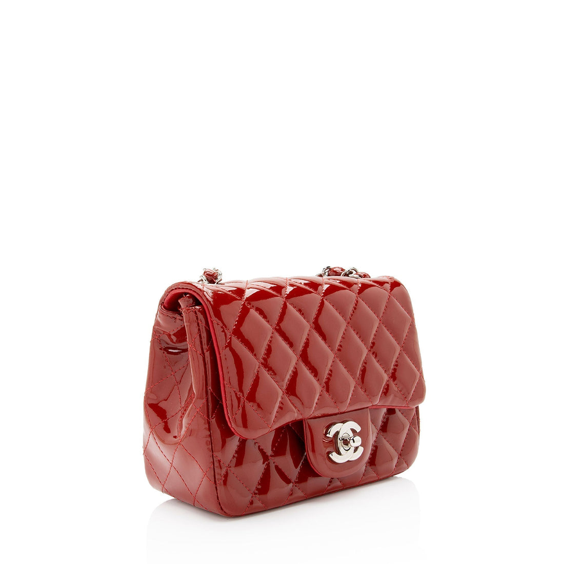 Chanel Patent Leather Classic Square Mini Flap Bag (SHF-XYG7aO) - Handbags