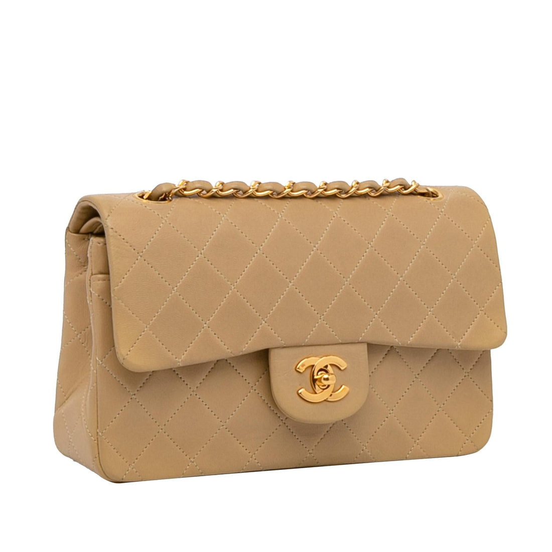 Chanel Small Classic Lambskin Double Flap (SHG-D8Xhs3) - Handbags