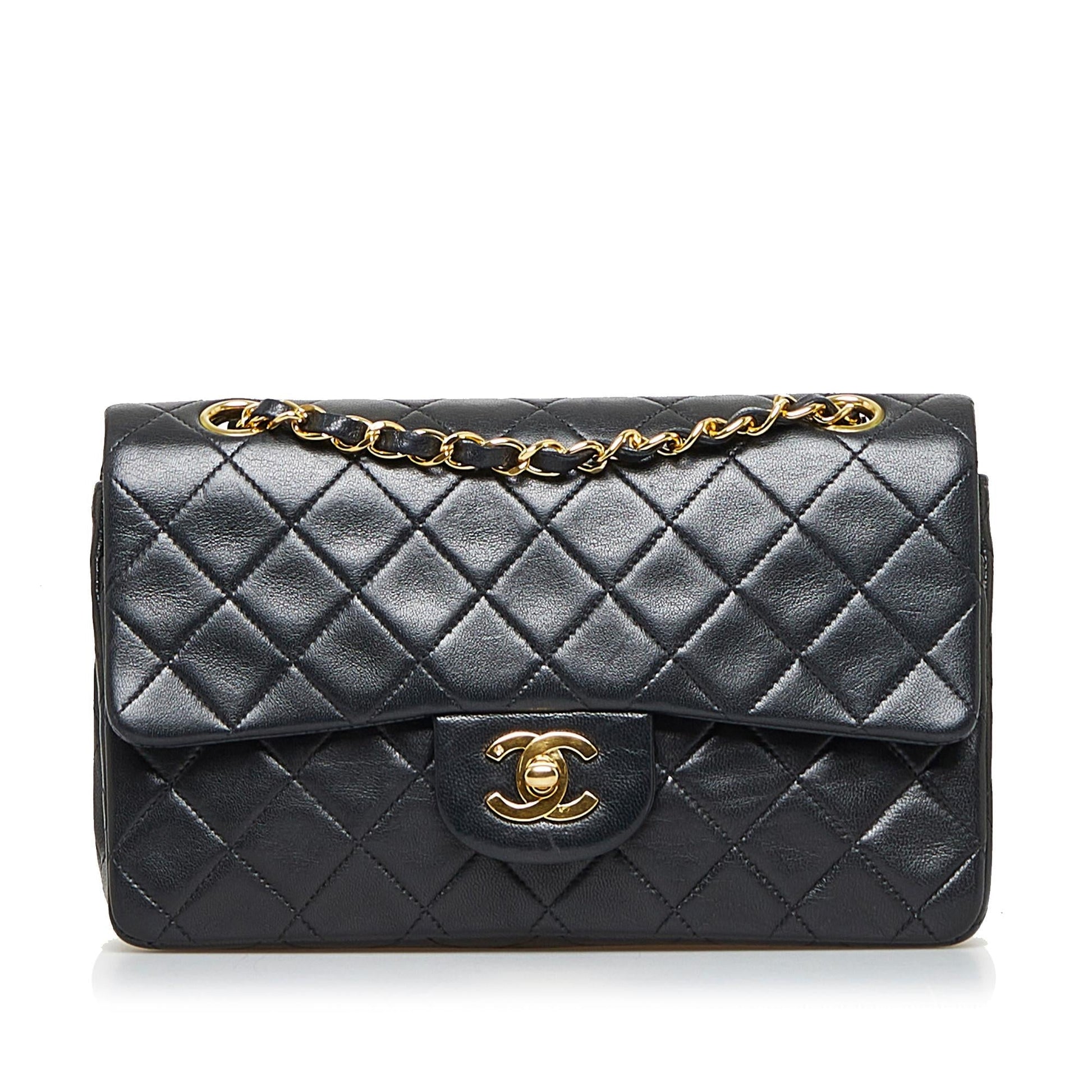 Chanel Small Classic Lambskin Double Flap (SHG-G3tm7i) - Handbags