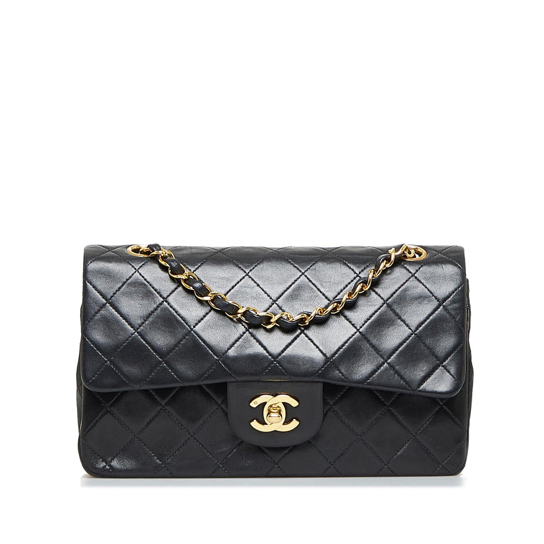 Chanel Small Classic Lambskin Double Flap (SHG-RbbS9f) - Handbags
